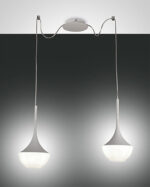 Κρεμαστό Φωτιστικό   Fabas Luce Apollo 2X E27 Λευκό     – 3623-42-102