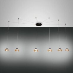 Κρεμαστό Φωτιστικό   Fabas Luce Arabella LED 48W  Μελί Dimmable  4530lm Θερμό 3000K – 3547-46-125