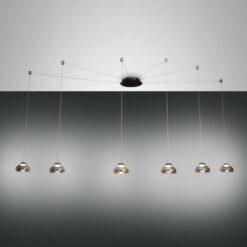 Κρεμαστό Φωτιστικό   Fabas Luce Arabella LED 48W  Φιμέ Dimmable  4530lm Θερμό 3000K – 3547-46-126