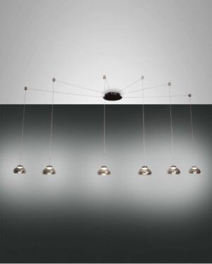 Κρεμαστό Φωτιστικό   Fabas Luce Arabella LED 48W  Φιμέ Dimmable  4530lm Θερμό 3000K – 3547-46-126