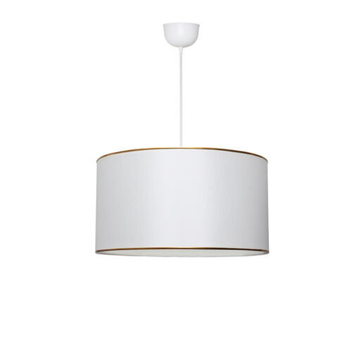 GloboStar® LOFTY 204-0091 Μοντέρνο Κρεμαστό Φωτιστικό Kαπέλο Μονόφωτο 1 x E27 IP20 Λευκό Ύφασμα – Μ38 x Π38 x Υ70cm