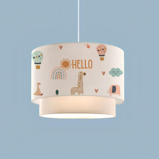 GloboStar® BALLOON 204-0004 Παιδικό Κρεμαστό Φωτιστικό Φιγούρα Μονόφωτο 1 x E27 IP20 Λευκό Ύφασμα – Μ30 x Π30 x Υ70cm