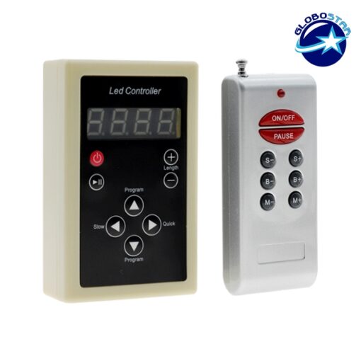 Ασύρματος LED Digital RGB Controller με Χειριστήριο RF για LED Digital RGB Προϊόντα 5v – 12v – 24v 1024 IC – 2048 IC GloboStar 04036