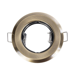 GloboStar® DELTA 77813 Χωνευτό Στρόγγυλο Σποτ Οροφής για Λάμπα MR16 με Βάση GU5.3 ή GU10 – IP20 – Μεταλλικό – Φ83 x Υ31mm – Μπρούτζινο – 5 Χρόνια Εγγύηση