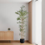 GloboStar® Artificial Garden MAYFAIR 20801 Διακοσμητικό Πολυεστερικό Τσιμεντένιο Κασπώ Γλάστρα – Flower Pot Μαύρο με Λευκές Λεπτομέριες Μ25 x Π27 x Υ30cm