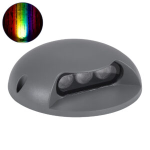 GloboStar® STEP-LUNA 90624 Επιφανειακό Φωτιστικό Σκαλοπατιού – Διαδρόμου LED 6W 600lm 10° DC 24V Αδιάβροχο IP65 Φ12 x Υ3cm Πολύχρωμο RGB DMX512 – Γκρι Ανθρακί – 3 Years Warranty