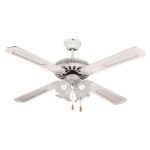 ΑΝΕΜΙΣΤΗΡΑΣ ΟΡΟΦΗΣ ΜΕ 4 ΦΩΤΑ E27 ΛΕΥΚΟΣ Φ130 70W EUROLAMP 147-29003