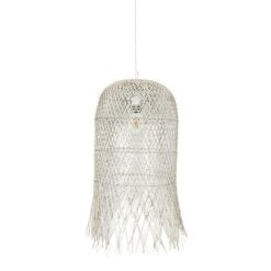 ARTE ILLUMINA ΦΩΤΙΣΤΙΚΟ ΚΡΕΜΑΣΤΟ ΜΟΝΟΦΩΤΟ Ε27 MAX 60W 330x610mm RATTAN  ΛΕΥΚΟ EUROLAMP – 144-33026