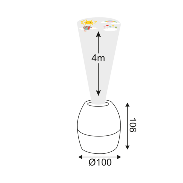 2 IN 1 8W LED NIGHT LIGHT & PROJECTOR WITH 4 PATTERNS AND 1M USB CABLE OR 3XAA ACA – BALLOON