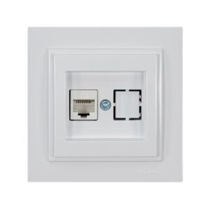 ΠΡΙΖΑ DATA CAT 6 RJ 45 MONH ΛΕΥΚΗ EUROLAMP – 152-10140