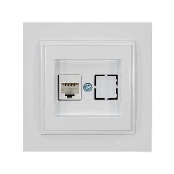 ΠΡΙΖΑ DATA CAT 6 RJ 45 MONH ΛΕΥΚΗ EUROLAMP – 152-10140