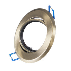 GloboStar® DELTA 77820 Χωνευτό Κινούμενο Στρόγγυλο Σποτ Οροφής για Λάμπα MR16 με Βάση GU5.3 ή GU10 – IP20 – Μεταλλικό – Φ92 x Υ28mm – Μπρούτζινο – 5 Χρόνια Εγγύηση