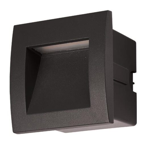 ΦΩΤΙΣΤΙΚΟ ΧΩΝΕΥΤΟ LED 3W IP54 220-240V 90X90X70mm ΜΑΥΡΟ PRO EUROLAMP 145-52500