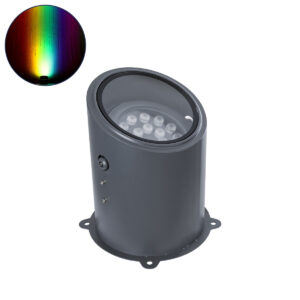 GloboStar® FLOOD-MILO 90739 Κινούμενος Προβολέας – Σποτ Φωτισμού Wall Washer για Φωτισμό Κτιρίων LED 24W 2040lm 10° DC 24V Αδιάβροχο IP67 Φ22 x Υ30cm RGBW DMX512 – Γκρι Ανθρακί – 3 Χρόνια Εγγύηση