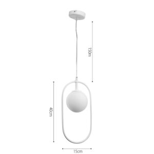 InLight Κρεμαστό φωτιστικό σε λευκή απόχρωση και λευκή οπαλίνα 1XG9 D:40cm (4050-WH)
