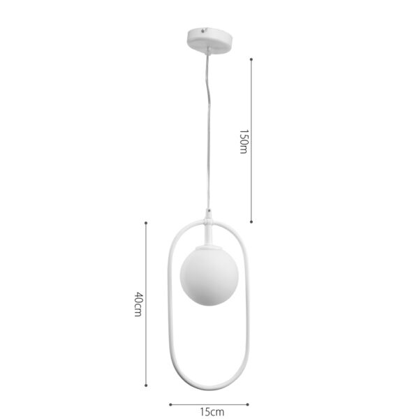 InLight Κρεμαστό φωτιστικό σε λευκή απόχρωση και λευκή οπαλίνα 1XG9 D:40cm (4050-WH)