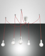 Κρεμαστό Φωτιστικό   Fabas Luce Blog E27 5X Λευκό     – 3473-48-102