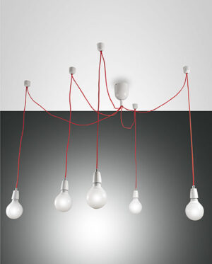 Κρεμαστό Φωτιστικό   Fabas Luce Blog E27 5X Λευκό     – 3473-48-102