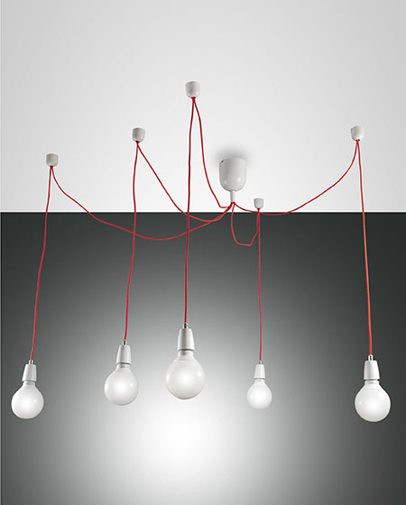 Κρεμαστό Φωτιστικό   Fabas Luce Blog E27 5X Λευκό     – 3473-48-102