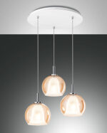 Κρεμαστό Φωτιστικό   Fabas Luce Bretagna 3X E27 Μελί     – 3599-47-125