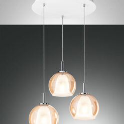 Κρεμαστό Φωτιστικό   Fabas Luce Bretagna 3X E27 Μελί     – 3599-47-125