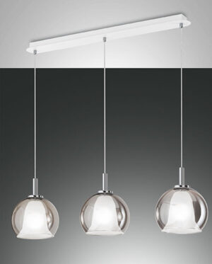 Κρεμαστό Φωτιστικό   Fabas Luce Bretagna 3X E27 Φιμέ     – 3599-49-126