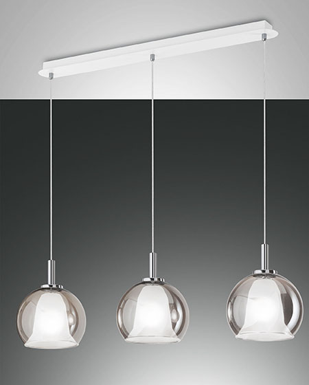 Κρεμαστό Φωτιστικό   Fabas Luce Bretagna 3X E27 Φιμέ     – 3599-49-126