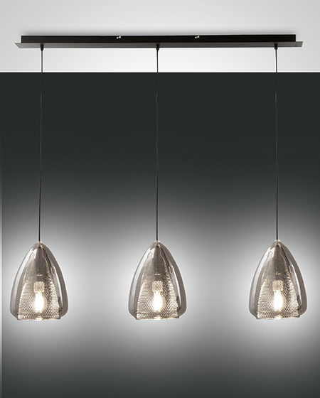 Κρεμαστό Φωτιστικό   Fabas Luce Britton 3X E27 Φιμέ     – 3673-48-126