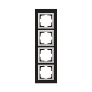 ΠΛΑΙΣΙΟ 4 ΘΕΣΕΩΝ ΜΑΥΡΟ ΓΥΑΛΙ EUROLAMP – 152-10893