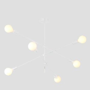 ΦΩΤΙΣΤΙΚΟ ΚΡΕΜΑΣΤΟ 6xΕ27 ΛΕΥΚΟ EUROLAMP 144-23003