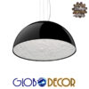 GloboStar® SERENIA BLACK 01151 Μοντέρνο Κρεμαστό Φωτιστικό Οροφής Μονόφωτο Μαύρο Γύψινο Καμπάνα Φ40 x Y19cm
