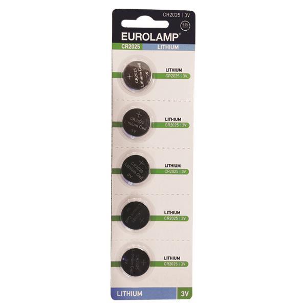 ΜΠΑΤΑΡΙΑ ΛΙΘΙΟΥ CR2025 3V 5 τεμ EUROLAMP 147-24111