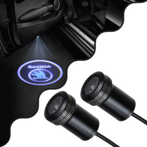 GloboStar® 81624 SKODA Ghost Car Brand Logo Projector – Προτζέκτορας Προβολής Μάρκας Αυτοκινήτου LED CREE XHP35 3W 240lm 120° DC 12V IP20 Ψυχρό Λευκό 6000K