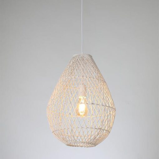 ΦΩΤΙΣΤΙΚΟ ΚΡΕΜΑΣΤΟ ΜΟΝΟΦΩΤΟ Ε27 MAX 60W RATTAN  ΛΕΥΚΟ EUROLAMP – 144-33018