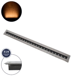 GloboStar® UNDERGROUND-REMVI 90194-Y Χωνευτό Φωτιστικό Wall Washer Δαπέδου LED 18W 1440lm 10° DC 24V Αδιάβροχο IP68 L100 x W9 x H7.2cm Αρχιτεκτονικό Πορτοκαλί 2200K – Ανοξείδωτο Ατσάλι – 3 Years Warranty