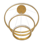 GloboStar® DIAMOND TRIO 61137-DECO Κρεμαστό Φωτιστικό Δαχτυλίδι-Κύκλος LED CCT 100W 12123lm 360° AC 220-240V – Εναλλαγή Φωτισμού μέσω Τηλεχειριστηρίου All In One Ψυχρό 6000k+Φυσικό 4500k+Θερμό 2700k Dimmable Φ25+40+60cm – Χρυσό Βούρτσας – 3 Years Warranty