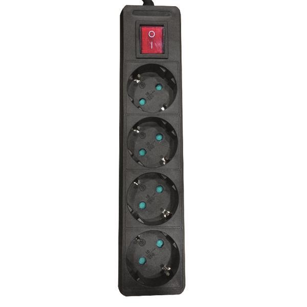 ΠΟΛΥΠΡΙΖΟ 4 ΘΕΣΕΩΝ ΜΕ ΚΑΛΩΔΙΟ ΚΑΙ ΔΙΑΚΟΠΤΗ 3X1,5mm 1,5m ΜΑΥΡΟ ΜΕ ΠΡΟΣΤΑΣΙΑ ΕΠΑΦΩΝ EUROLAMP 147-62262