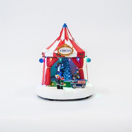 ΧΡΙΣΤΟΥΓΕΝΝΙΑΤΙΚΗ ΣΚΗΝΗ ΤΣΙΡΚΟΥ, 10 LED, ΜΕ ΜΕΤΑΣΧΗΜΑΤΙΣΤΗ, ΜΕ ΜΟΥΣΙΚΗ ΚΑΙ ΚΙΝΗΣΗ, 21,5x21x24,5cm EUROLAMP – 600-45803