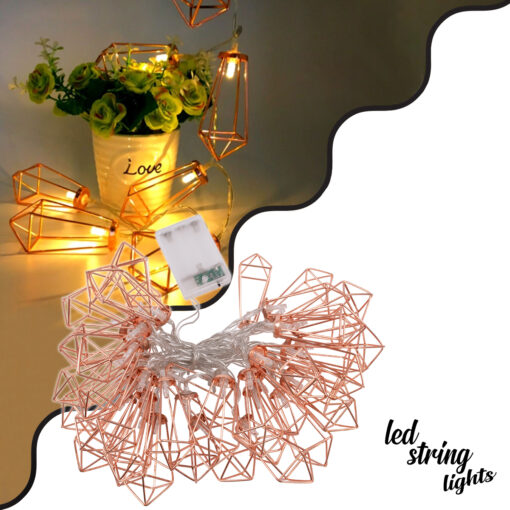 79806 Διακοσμητική Γιρλάντα Bronze Cone 5 Μέτρα με Διακόπτη On/Off – 40 LED 4W με Μπαταρίες 3xAA & Διάφανο Καλώδιο IP20 Θερμό Λευκό 2700K Μ5m