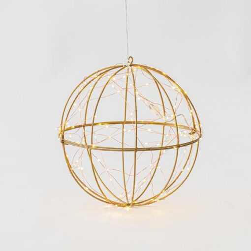 ΜΕΤΑΛΛΙΚΗ ΜΠΑΛΑ, ΦΩΤΙΖΟΜΕΝΗ, 120 ΘΕΡΜΑ ΛΕΥΚΑ LED, ΜΕ ΜΕΤΑΣΧΗΜΑΤΙΣΤΗ, ΧΑΛΚΟΥ, 500cm ΠΡΟΕΚΤΑΣΗ ΠΑΡΟΧΗΣ, 30cm, IP44 EUROLAMP – 600-40094