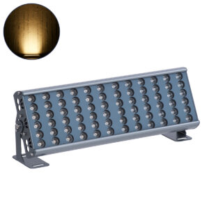 GloboStar® FLOOD-TENA 90221 Προβολέας Wall Washer για Φωτισμό Κτιρίων LED 72W 6480lm 10° DC 24V Αδιάβροχο IP65 L46.5 x W7 x H16.5cm Θερμό Λευκό 2700K – Ασημί – 3 Years Warranty