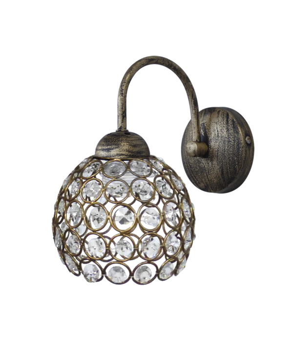 Φωτιστικό τοίχου CHRIS/AP Μπρονζέ  Κρύσταλλο Heronia – 01-0266