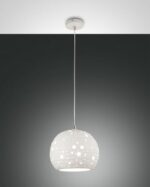 Κρεμαστό Φωτιστικό   Fabas Luce Corvara E27 Λευκό     – 3531-40-102