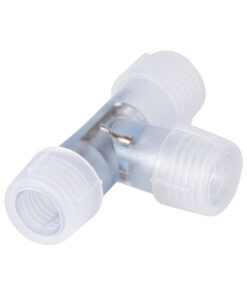 GloboStar® 70660 Σύνδεσμος T για Μονόχρωμο Φωτοσωλήνα LED 360° Degree DC 230V 2 Pin Αδιάβροχος IP68