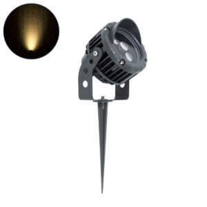 GloboStar® TREELIGHT-VINA 90357 Σποτ Φωτισμού με Αντιθαμβωτική Γρίλια Ειδικό για Φυτά – Δέντρα με Βάση Κήπου / Καρφωτό LED 6W 540lm 10° DC 24V Αδιάβροχο IP65 L13 x W9.5 x H9.5cm Θερμό Λευκό 3000K – Γκρι Ανθρακί – 3 Years Warranty