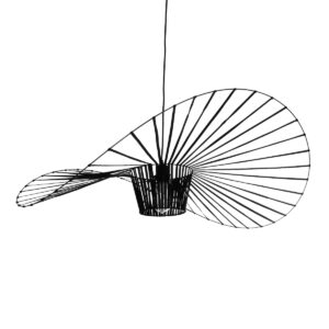 GloboStar® LUMINOVA 61467 Μοντέρνο Κρεμαστό Φωτιστικό Πλέγμα Μονόφωτο 1 x E27 IP20 Μαύρο Σχοινί με Μαύρο Σύρμα – Μ100 x Π100 x Υ30cm