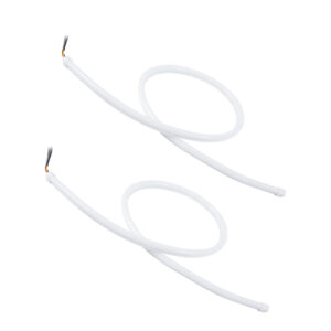 GloboStar® 81726 Σετ 2 ΕΛΑΣΤΙΚΑ – FLEXIBLE DRL + FLASH TURN LIGHT LED CREE COB 85cm 16W 2400lm 360° DC 12V Αδιάβροχα IP65 Πορτοκαλί – Ψυχρό Λευκό 6000K – 2 Χρόνια Εγγύηση