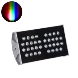 GloboStar® FLOOD-TENA 90222 Προβολέας Wall Washer για Φωτισμό Κτιρίων LED 72W 6120lm 10° DC 24V Αδιάβροχο IP65 L29.8 x W15.5 x H18cm RGBW DMX512 – Ασημί – 3 Years Warranty