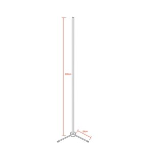 Μοντέρνο Minimal Επιδαπέδιο Μαύρο Φωτιστικό 200cm LED 32 Watt με Ασύρματο Χειριστήριο RF & Dimmer Θερμό Λευκό 3000k GloboStar ALIEN Design GLOBO-200-3