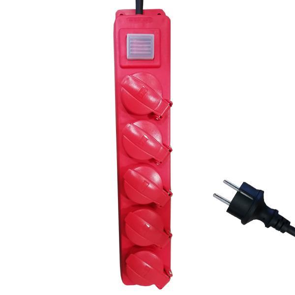 ΠΟΛΥΠΡΙΖΟ ΣΤΕΓΑΝΟ 5 ΘΕΣΕΩΝ ΣΟΥΚΟ ΜΕ ΚΑΛΩΔΙΟ ΚΑΙ ΔΙΑΚΟΠΤΗ 3X1,5mm 1,5m ΜΕ ΠΡΟΣΤΑΣΙΑ ΕΠΑΦΩΝ EUROLAMP 147-62292